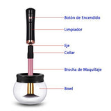 ADDSMILE Limpiador Y Secador Eléctrico Para Brochas De Maquillaje de 360 Grados de Rotación con 8 Cuellos Eléctrico Automático Máquina para la Mayoría de Brochas Cosméticos