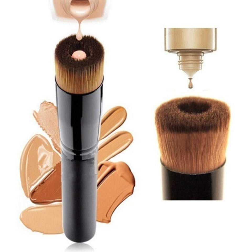 blackbirdlee Brocha De Base Premium, Brocha De Base Plana Profesional para Mujeres, Herramienta Cosmética Antideslizante para La Cara, Brocha De Maquillaje para Líquido, Crema Y Polvo