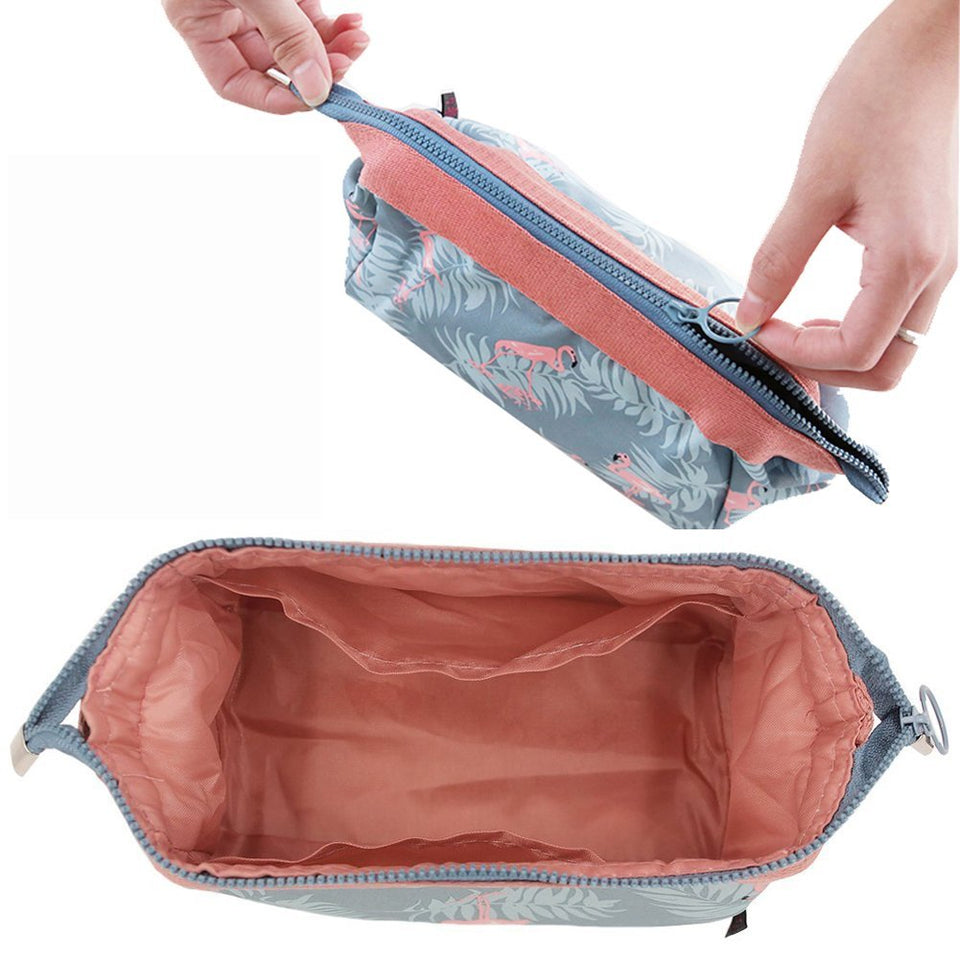 JSBelle Bolsas de cosméticos organizador, Organizador de pinceles de maquillaje portátil (Azul claro)
