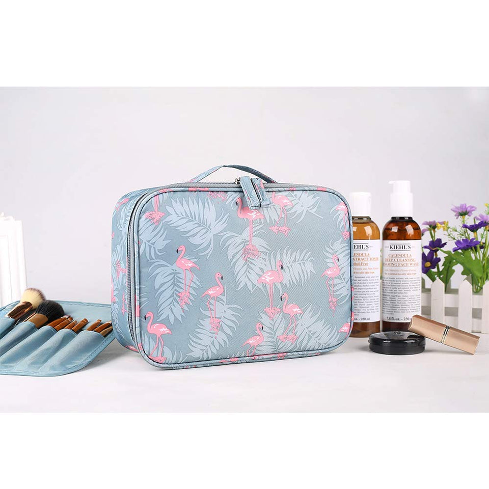 JSBelle Organizador de bolsas de cosméticos de viaje portátil, bolsas de aseo para mujeres (Azul)