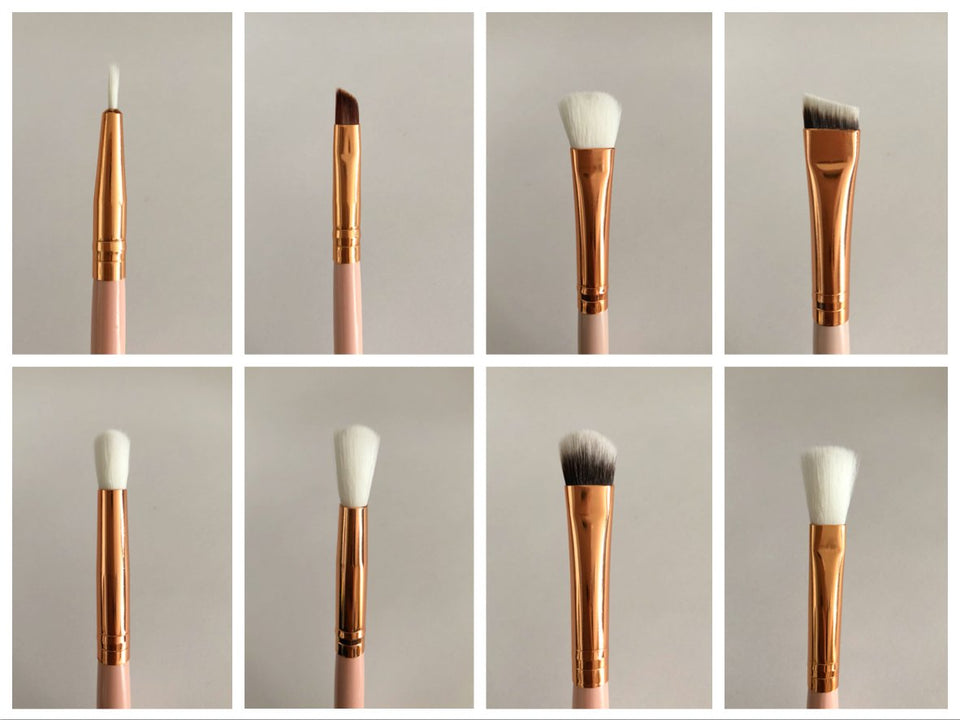 Maquillali 15 Piezas de Brochas con Bolsa Cosmética para Maquillaje (Rose-Golden)