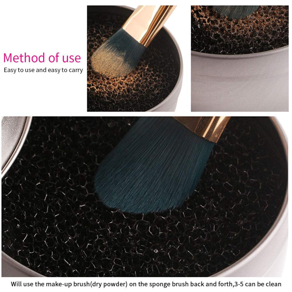 Dewin Pincel Limpiador de Maquillaje - Herramienta de Limpieza de Pinceles de Maquillaje, Limpiador de esponjas cosmético para Quitar el Color del Polvo, Limpiador de esponjas, Caja Limpia