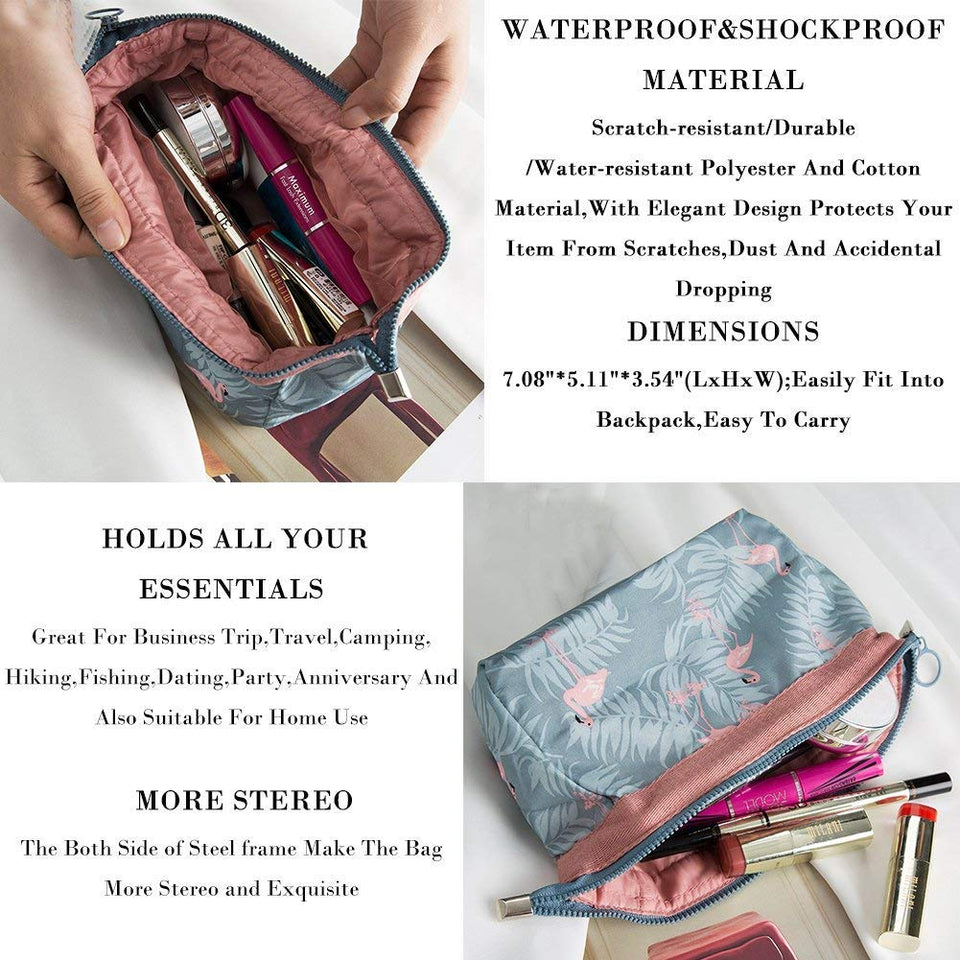 JSBelle Bolsas de cosméticos organizador, Organizador de pinceles de maquillaje portátil (Azul claro)