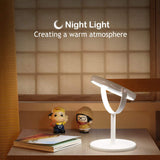 Espejo Maquillaje con Luz LED Espejo de Maquillaje Táctil Ultra Alta Definición Profesional Espejo Cosmético Plegable Espejos Maquillaje de Escritorio - Mesa Giratoria de Dos Caras Rotación Ajustable de 360°blanco