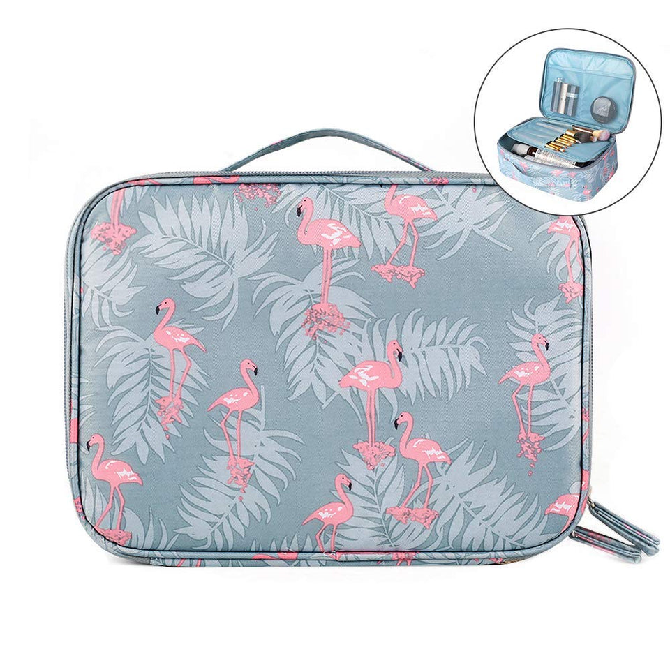 JSBelle Organizador de bolsas de cosméticos de viaje portátil, bolsas de aseo para mujeres (Azul)