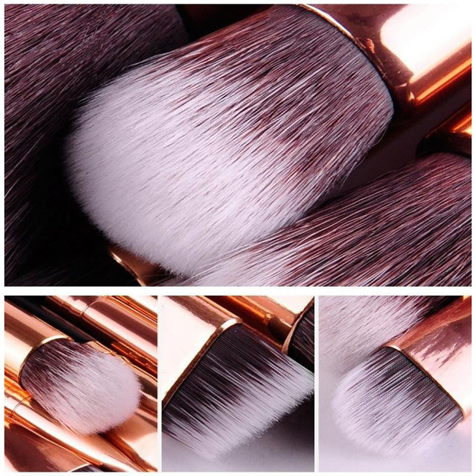 Base Maquillaje Professional Set de Brochas - RFAIKA 12 Piezas Pinceles de Maquillaje Suaves Belleza Maquillaje, Sombras de Ojos set de Brochas Cosmético Fundación Ojo Cara Sonrojo Cepillos Polvos Maquillaje (Negro)